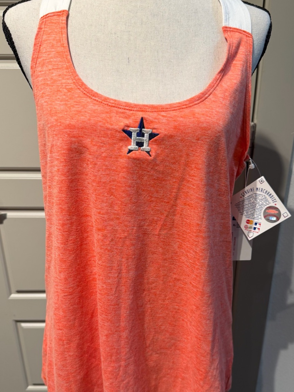 Houston Astros Sleeveless Tank Top - Orange with White Straps
